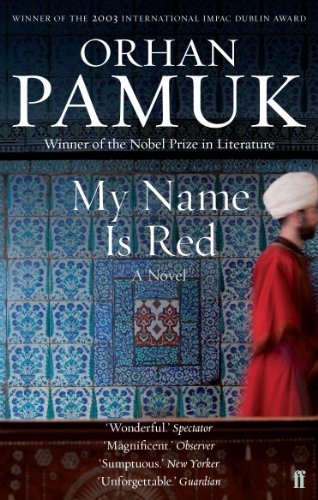 Book cover: "My Name Is Red" with patterned tiles and a man in red.