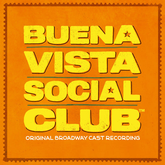Orange album cover for “Buena Vista Social Club” Broadway cast recording.