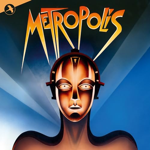 CD cover for “Metropolis” featuring a stylized, masked face in orange tones.