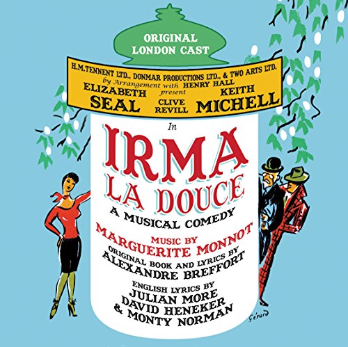 Album cover art for Irma La Douce featuring illustrated figures on a blue background.