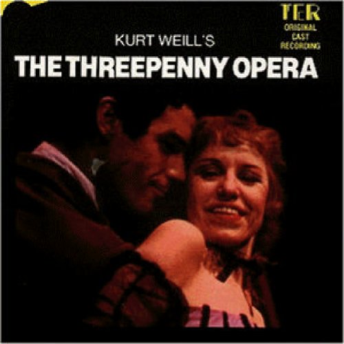 CD cover for "The Threepenny Opera" featuring two performers in close-up.
