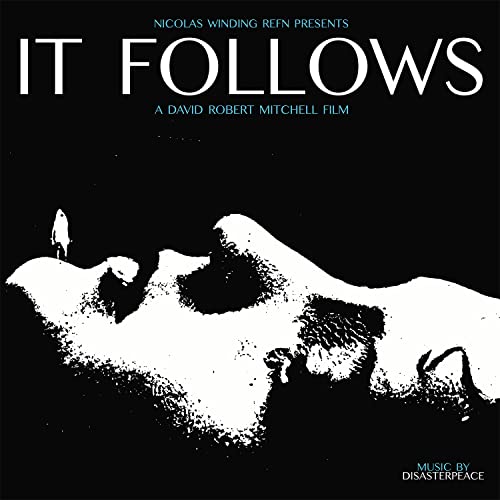 “It Follows” soundtrack album cover with ghostly figure and dark background.
