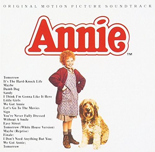 CD cover for "Annie" soundtrack featuring a young girl and a dog.