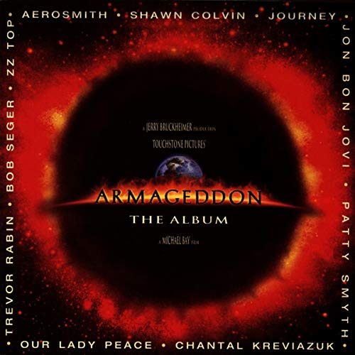 CD cover for “Armageddon” soundtrack, featuring Earth within a fiery void.