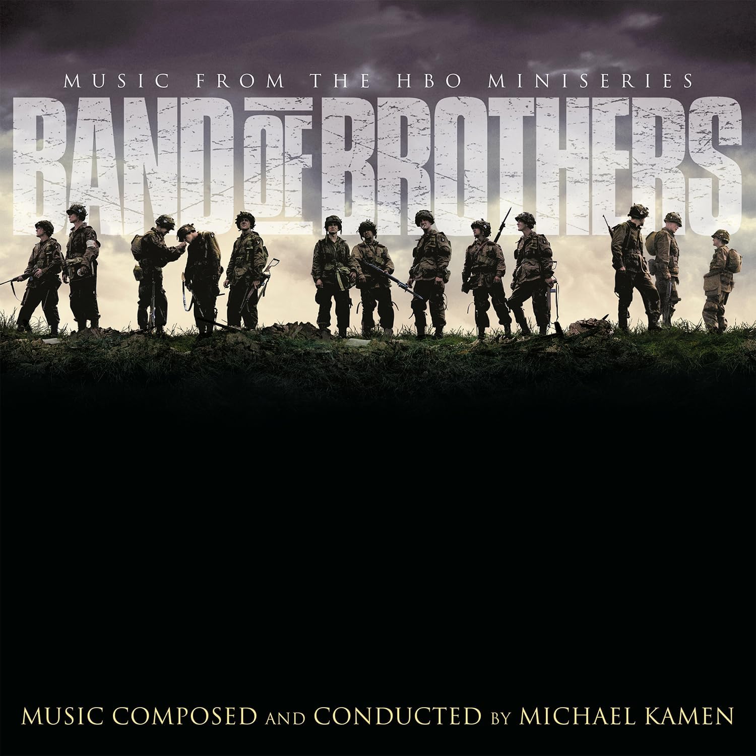 Band Of Brothers soundtrack vinyl cover with soldiers in a field.