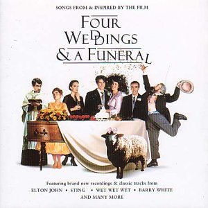 CD cover for “Four Weddings & A Funeral” soundtrack, featuring film scenes.