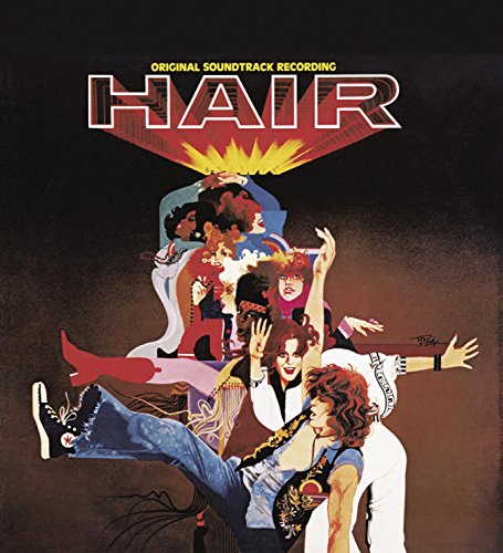 CD cover for "Hair" soundtrack featuring a colorful, illustrated group portrait.