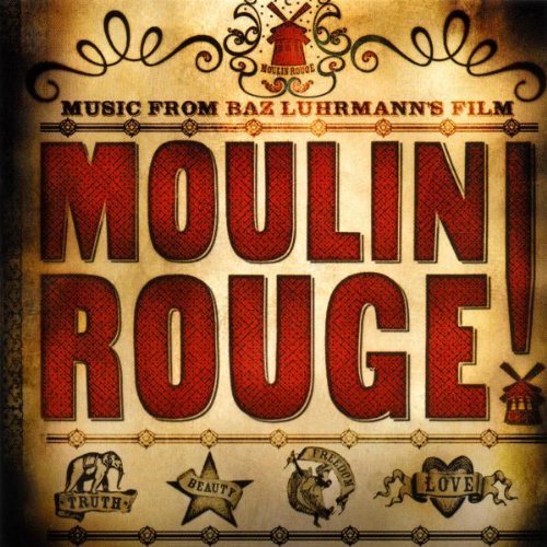 Moulin Rouge soundtrack CD cover with red text and decorative elements.