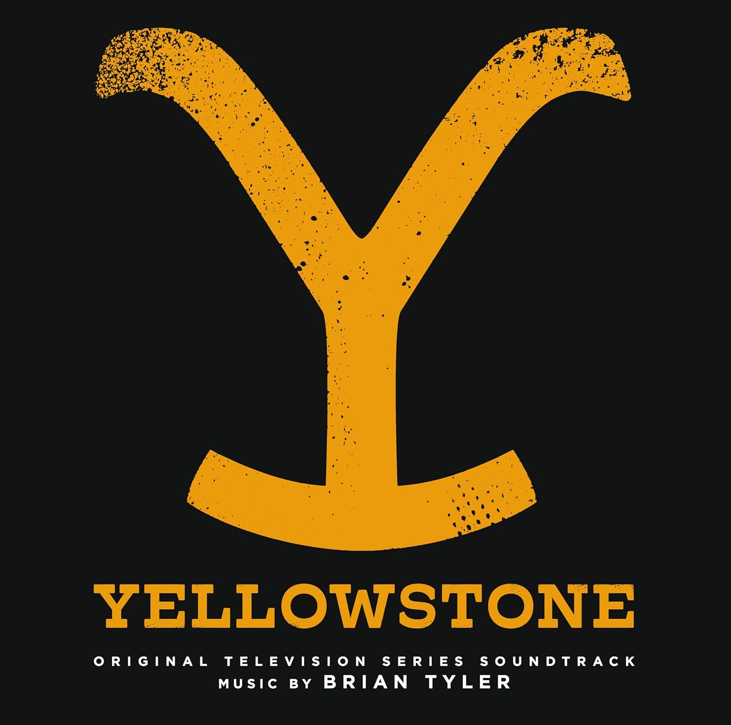 Yellowstone soundtrack vinyl cover featuring a distressed orange Y logo on a black background.