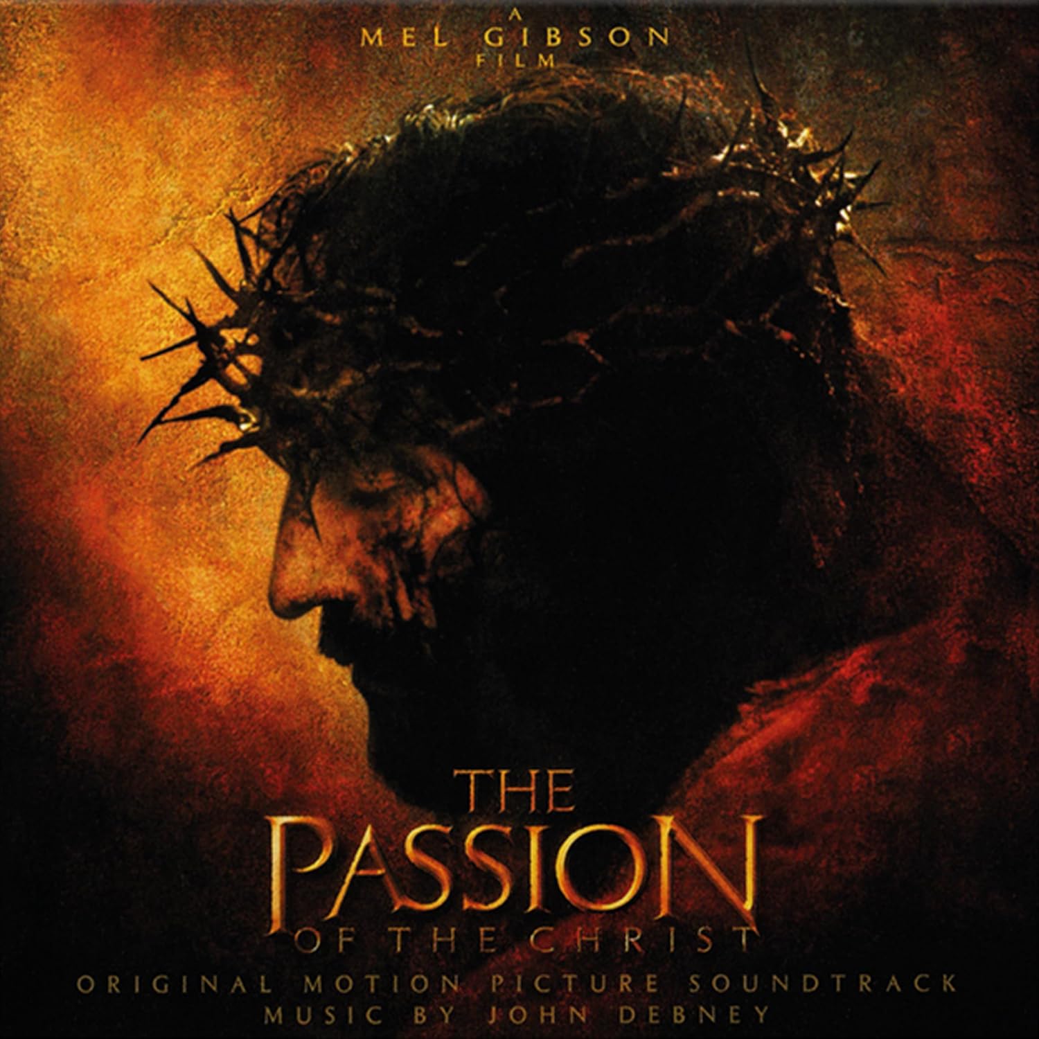 Vinyl record cover for "The Passion of the Christ" soundtrack, featuring Jesus.