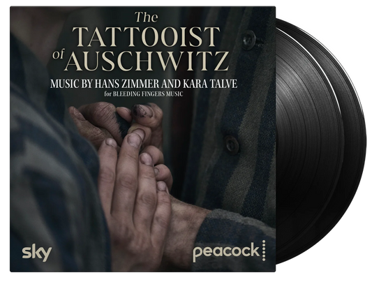 “Tattooist of Auschwitz” vinyl record with praying hands on the cover.
