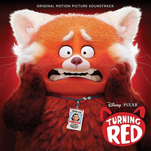 “Turning Red” soundtrack CD cover featuring a surprised red panda character.