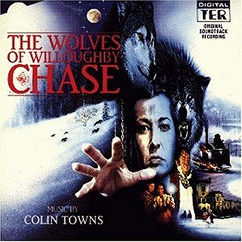 CD cover for "The Wolves of Willoughby Chase" with a woman and wolves.