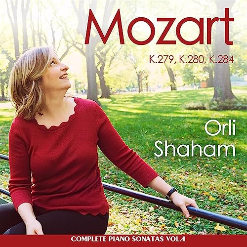 CD cover: pianist Orli Shaham, trees, and red "Mozart" text.