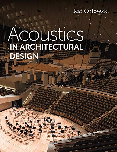 Book cover: "Acoustics in Architectural Design" with a concert hall image.