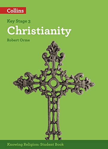 Green textbook cover with white text "Christianity" and a metal cross.