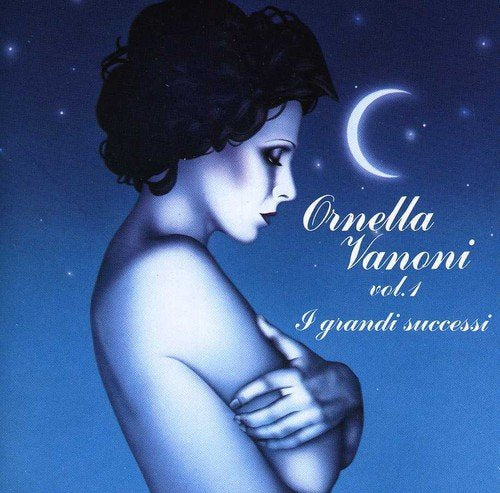 CD cover: Ornella Vanoni portrait with crescent moon, dark blue background.