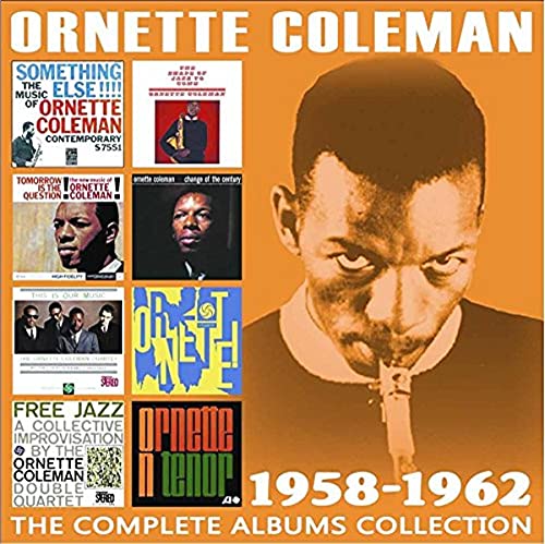 CD cover for Ornette Coleman’s albums, 1958-1962, featuring his portrait.