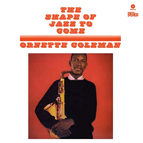 Album cover featuring Ornette Coleman holding a saxophone against a solid red background.