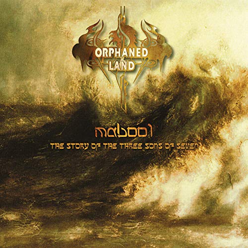 "Album cover for 'Mabool' by Orphaned Land, featuring a turbulent sea and ornate logo."