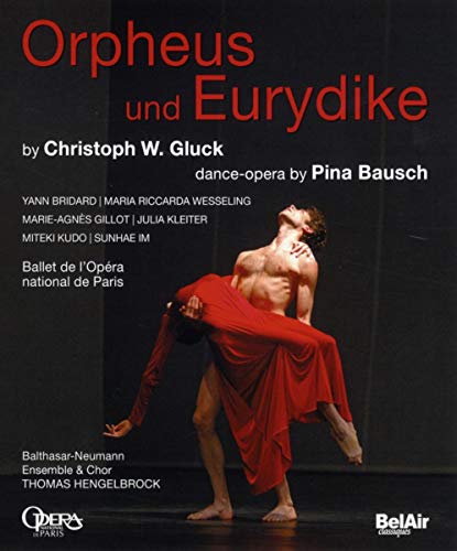 Blu-ray cover for "Orpheus and Eurydice" featuring a dancer in red fabric.