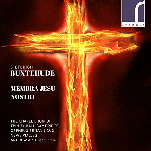 CD cover: fiery, abstract cross with composer and work title text.