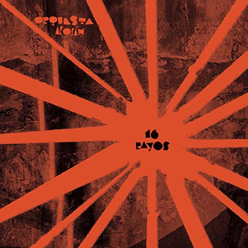 Album cover with orange sunburst rays over a dark, textured background and black text.
