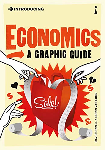 Book cover: "Introducing Economics," with hands, hearts, and a sale tag.
