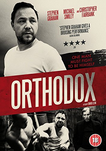"Orthodox DVD cover featuring a man and boxing scenes with red accents."