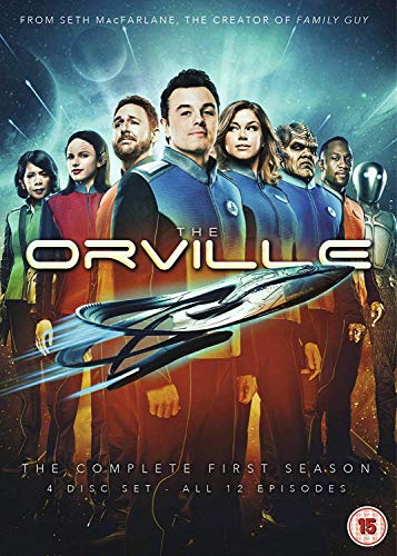 DVD cover for "The Orville" Season 1 featuring the show’s cast and spaceship.