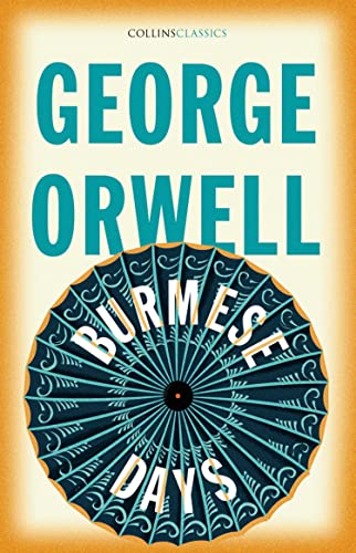 Book cover for George Orwell’s “Burmese Days” with a parasol design.