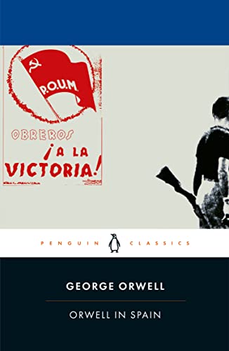 Penguin Classics edition of "Orwell in Spain" with red flag imagery.