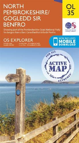 Outdoor map cover showing coastal scenery, a signpost, and a blue circular logo.