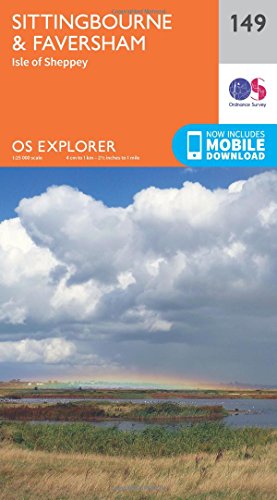 Cover of OS Explorer Map 149 featuring a landscape with clouds and a rainbow.