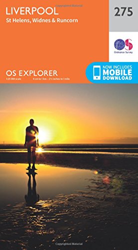 OS Explorer Map 275 cover: Liverpool, St Helens, Widnes, and Runcorn.