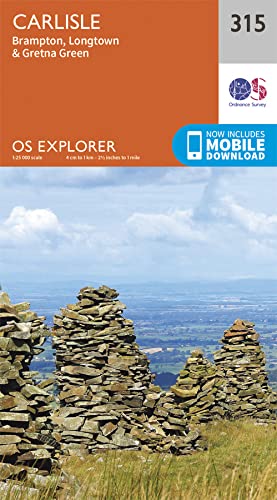 OS Explorer map cover showing a stone wall and distant hills.