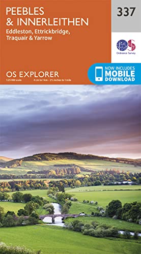 OS Explorer Map 337 cover showing Peebles and Innerleithen landscape.