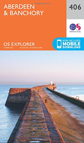 Ordnance Survey Explorer map 406 of Aberdeen and Banchory area.
