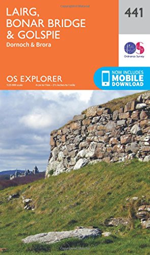 Cover of OS Explorer Map 441 featuring a stone wall and grassy hillside.
