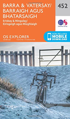 OS Explorer Map 452 cover: Barra and Vatersay, with bicycle detail.