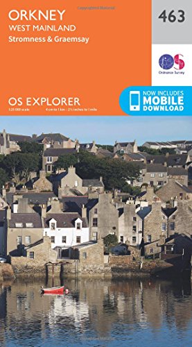 Orange and white Ordnance Survey Explorer map cover of Orkney’s West Mainland.