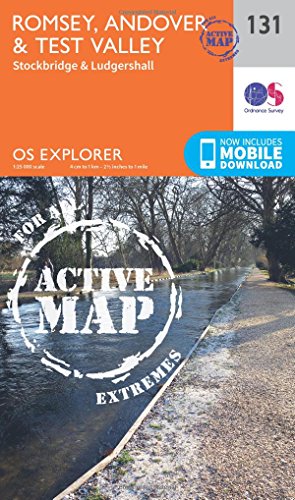 Ordnance Survey Explorer map of Romsey, Andover and Test Valley area.