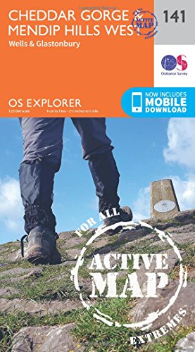 Outdoor map cover featuring a hiker on a grassy Mendip Hills landscape.