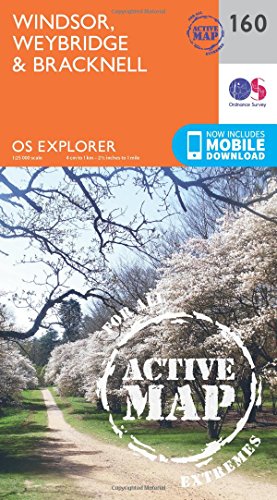 OS Explorer map cover showing Windsor, Weybridge & Bracknell area with woodland scene.