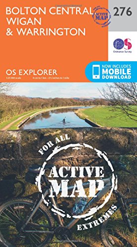 OS Explorer Active Map 276: Bolton, Wigan and Warrington, showing a landscape.