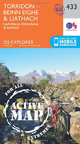 Outdoor map cover showing mountains, a cyclist, and text: Torridon, Beinn Eighe, Liathach.