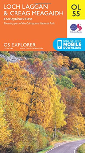 OS Explorer map cover showing autumnal Scottish Highlands landscape.
