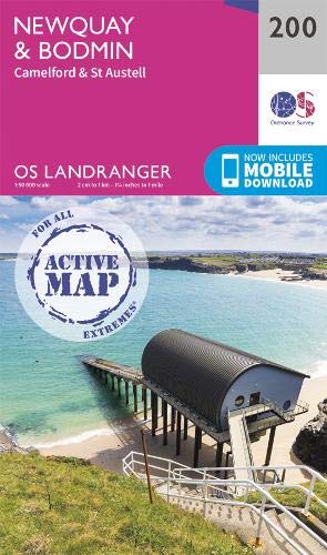 Ordnance Survey Landranger map cover showing coastal scene near Newquay.