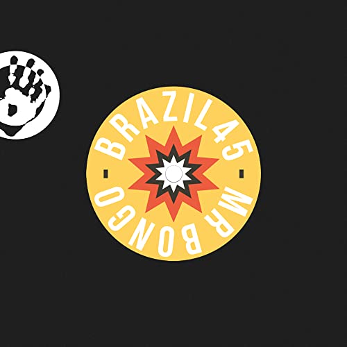 Vinyl record label with a yellow and red starburst design.