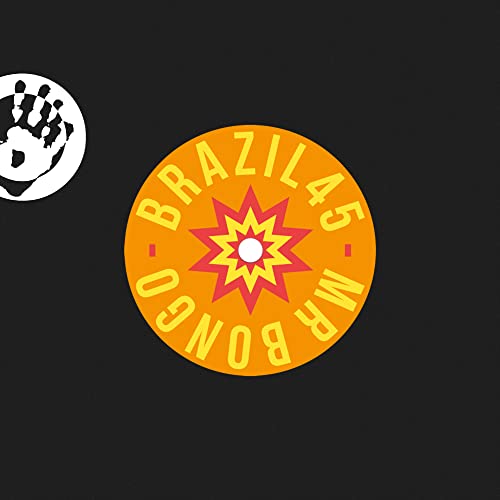 Vinyl record label with "BRAZIL45" text and a sunburst design.